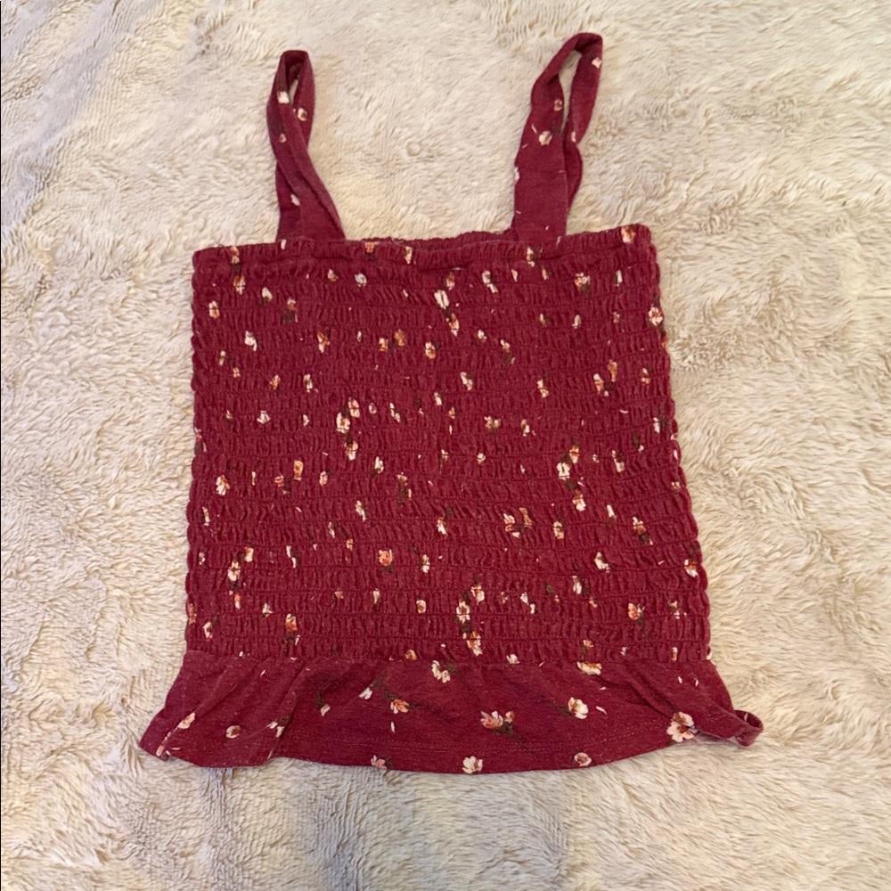 Bobeau Burgundy Floral Camisole